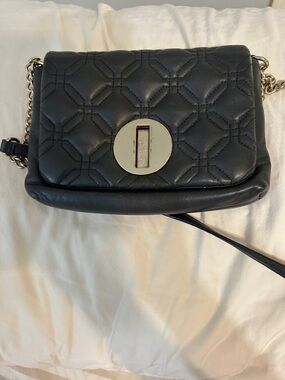 kate spade Black Quilted Leather Crossbody with Gold-Tone Turn Lock